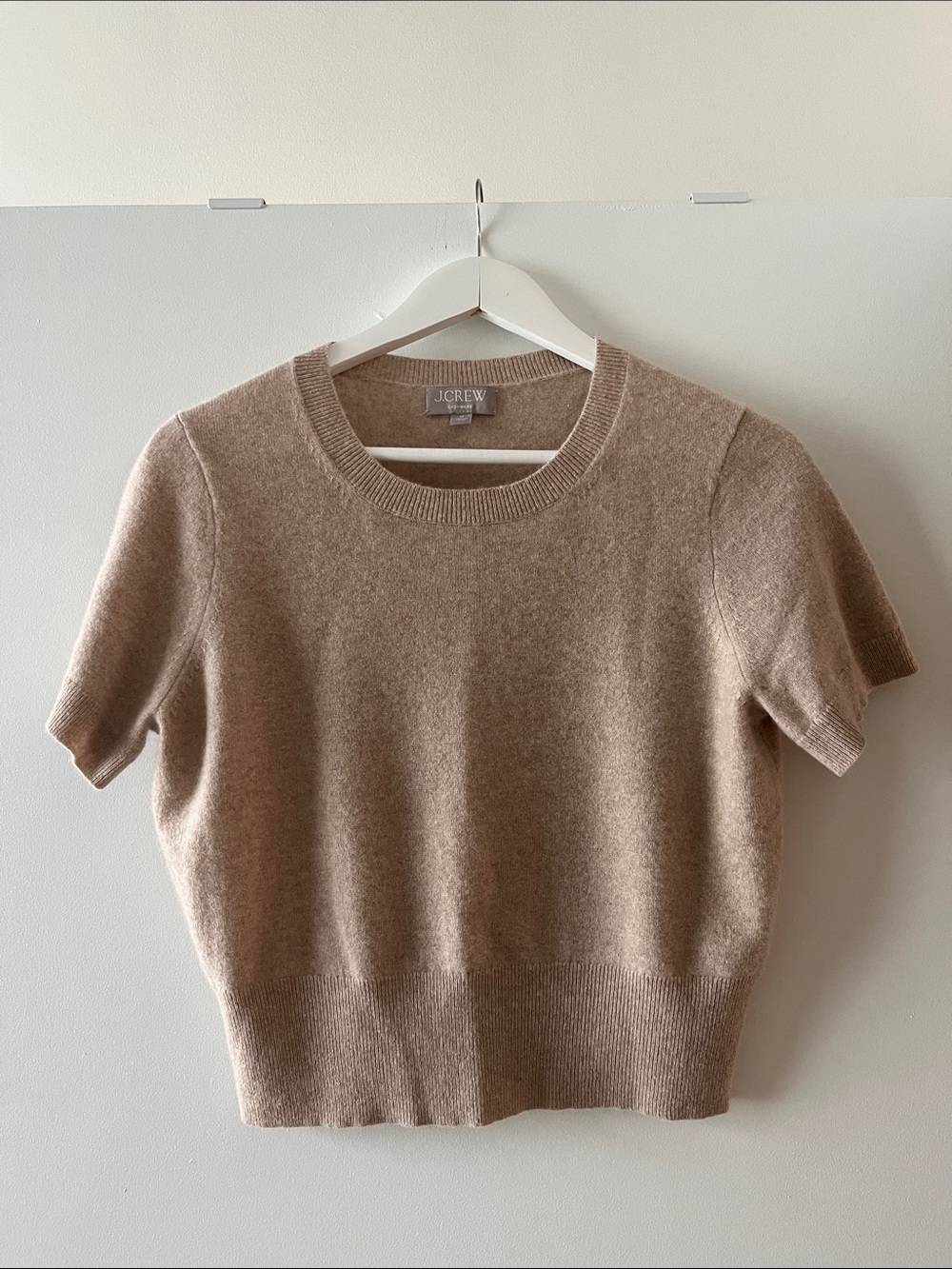 NWOT J. Crew | Cashmere Shrunken T-shirt | Heather Stone | Size M - Picture 2 of 12